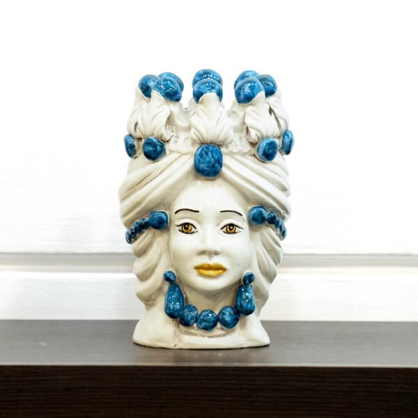Testa di Moro fume con foglia det. Blu h 20 donna