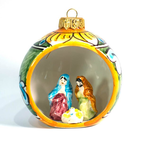 Natività pallina ornato verde foglia