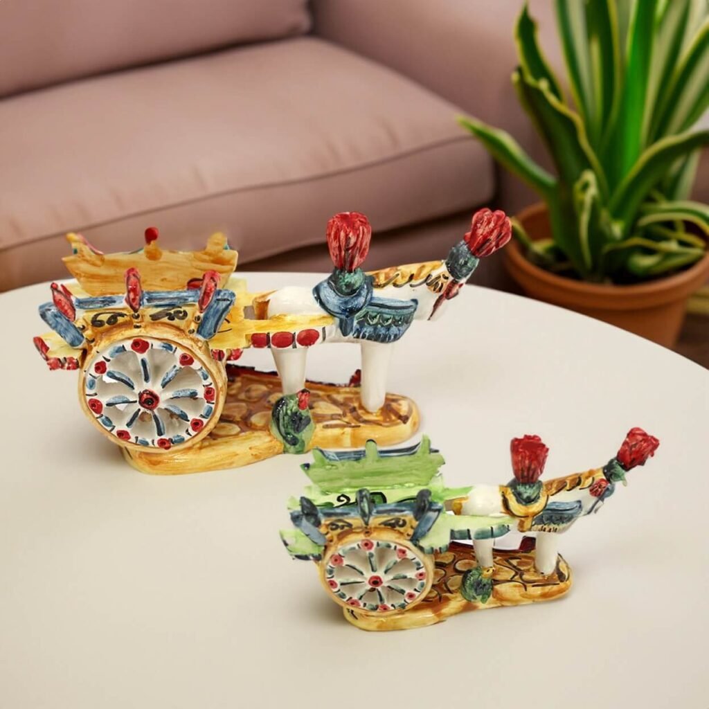 carretto siciliano in ceramica di caltagirone